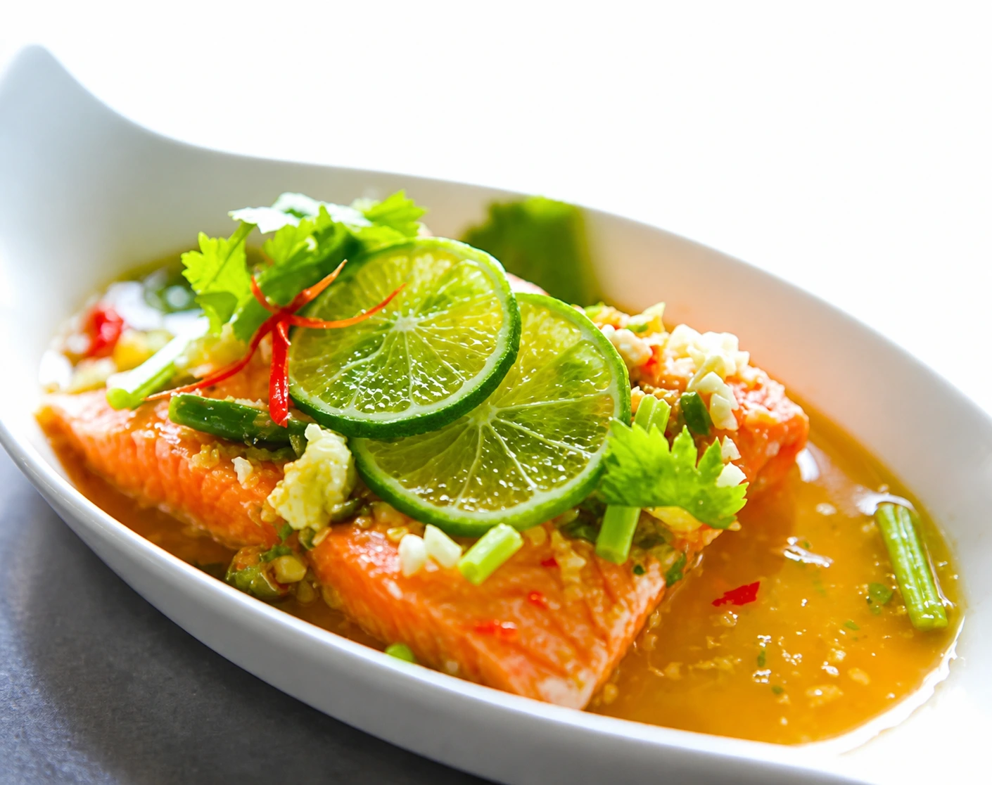 Pescado al Vapor con Lima
